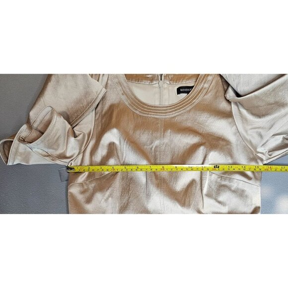 Banana Republic Womens 2 Flutter‎ Sleeve Fit and Flare Dress in Golden Beige NWT - Picture 8 of 13